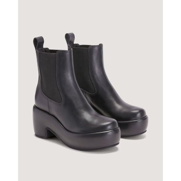 Everlane The Puffa Boots in Black Leather 8.5 New Womens Mid Booties - Picture 1 of 11